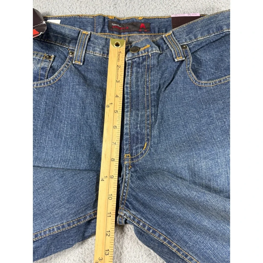 NEW Perry Ellis America 429 Medium Stone Wash Straight Leg jeans Mens 32 x 32